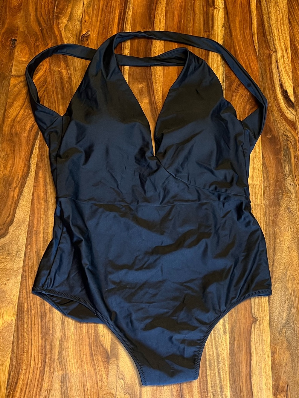 summersalt Black V-Neck One-Piece Swimsuit Size 14